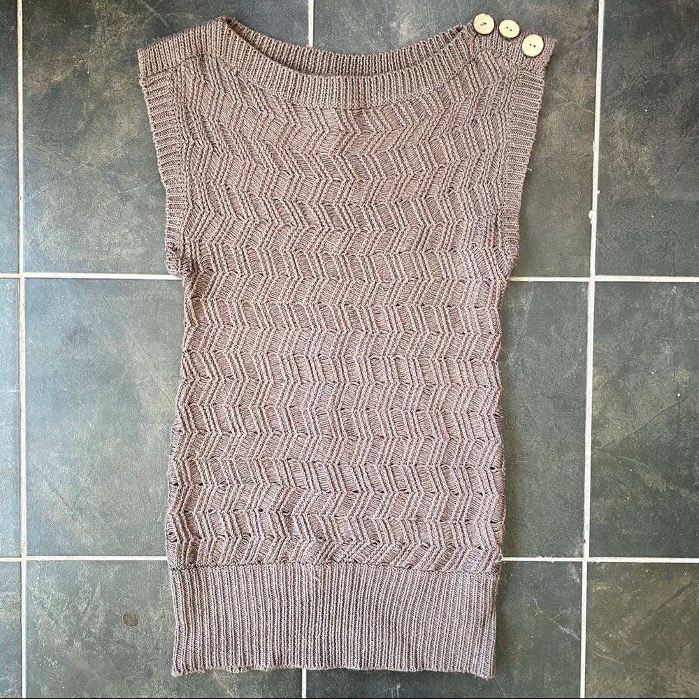 Boho long sleeveless knit sweater